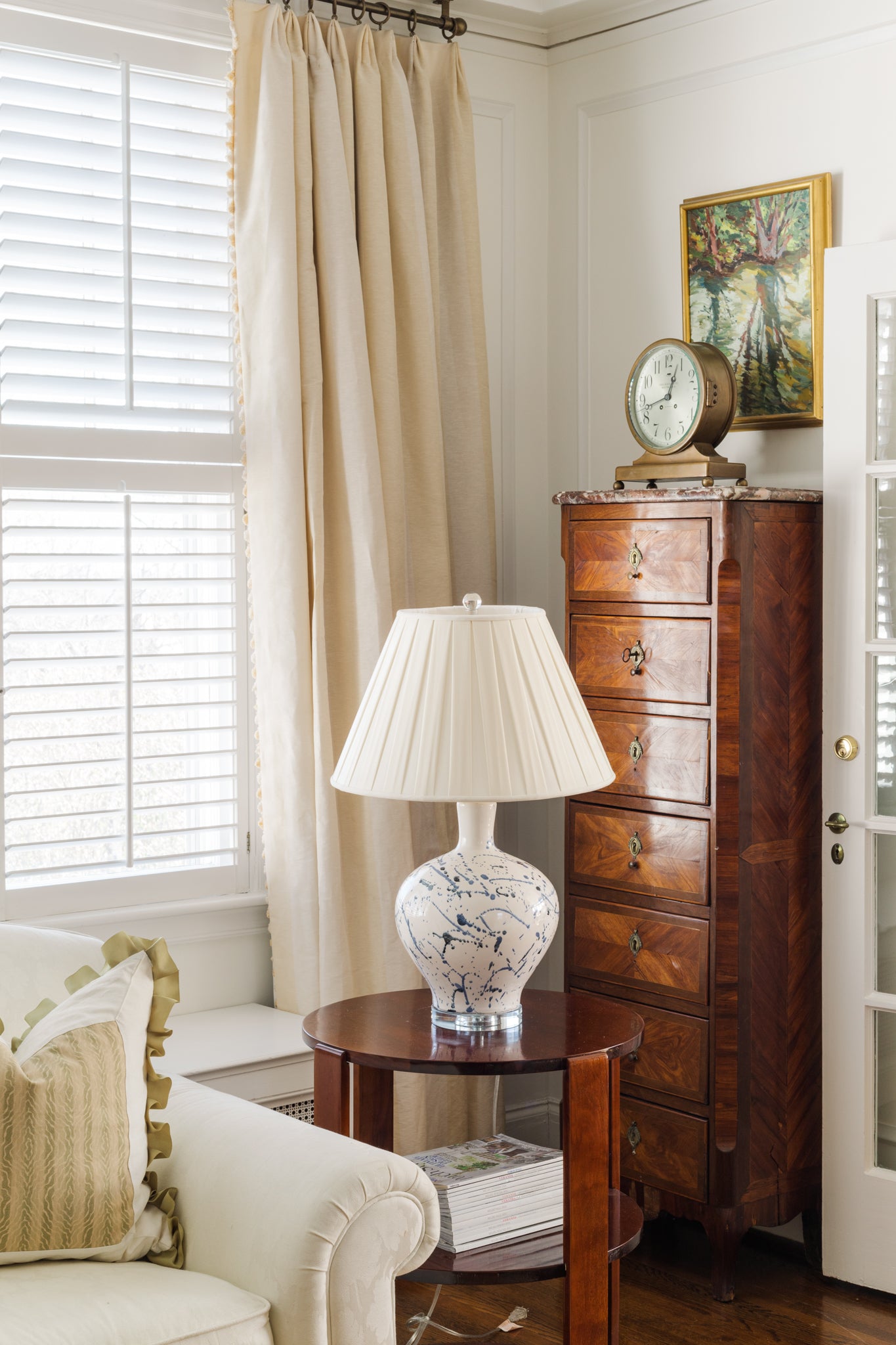 Blue and White Splatter Lamp
