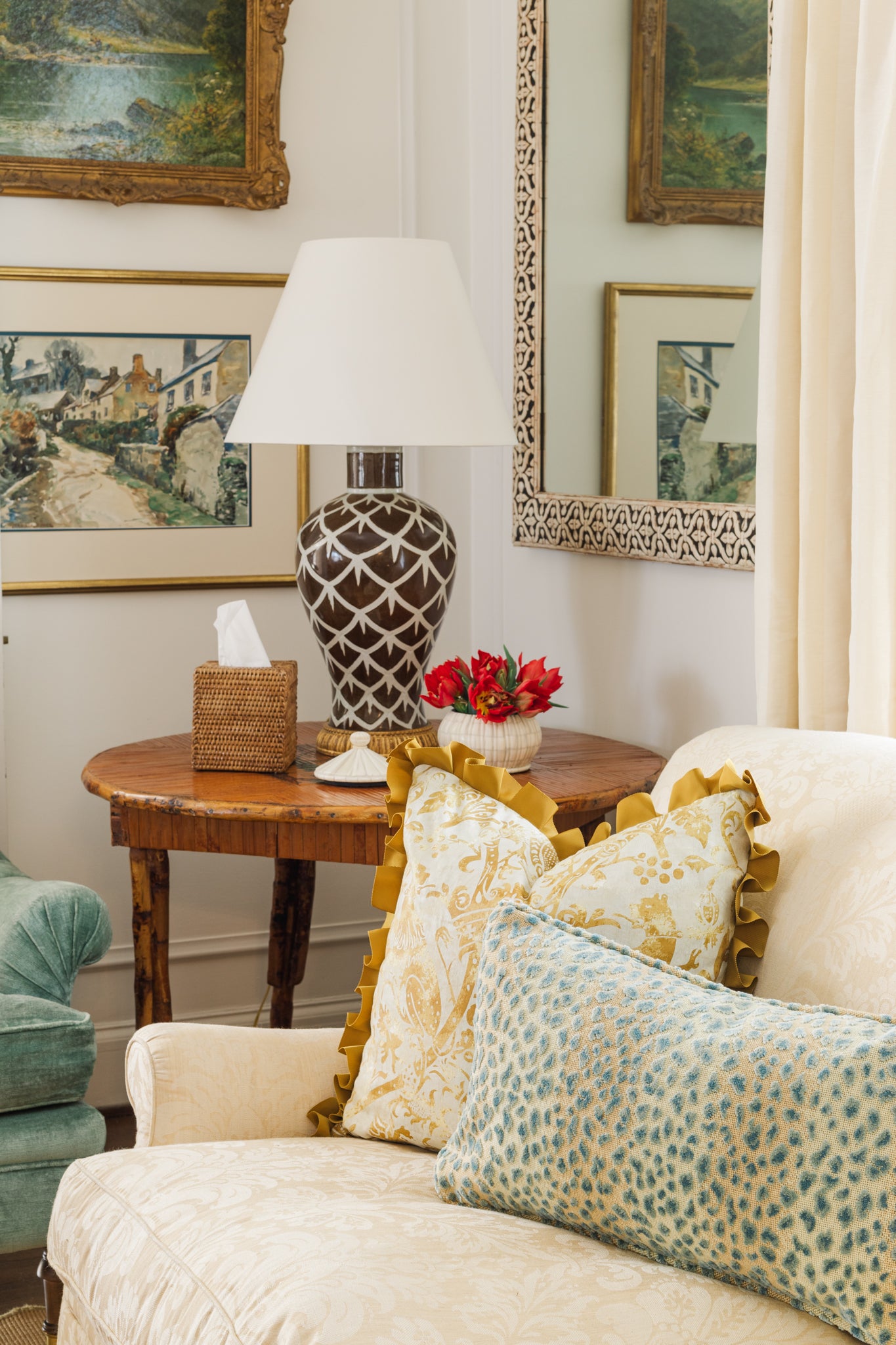 Blue Velvet Animal Lumbar