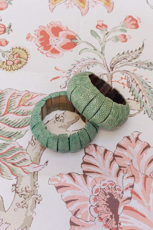 Shagreen Bubble Bracelet-Green