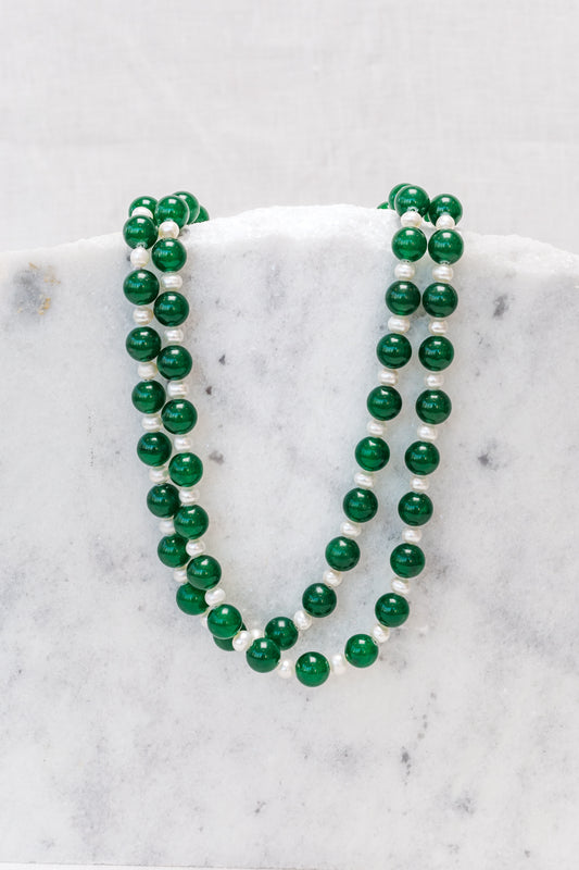 Jadeite & Freshwater Pearl Necklace