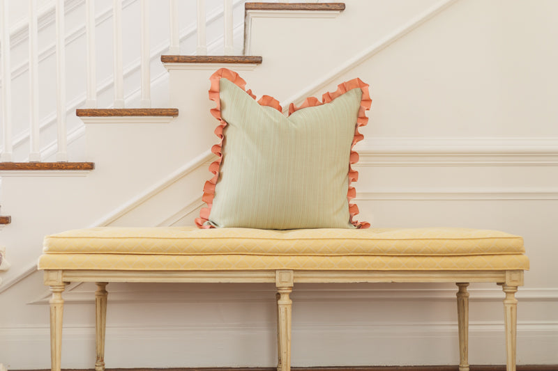 Floral Print with Pleated Pink Ribbon