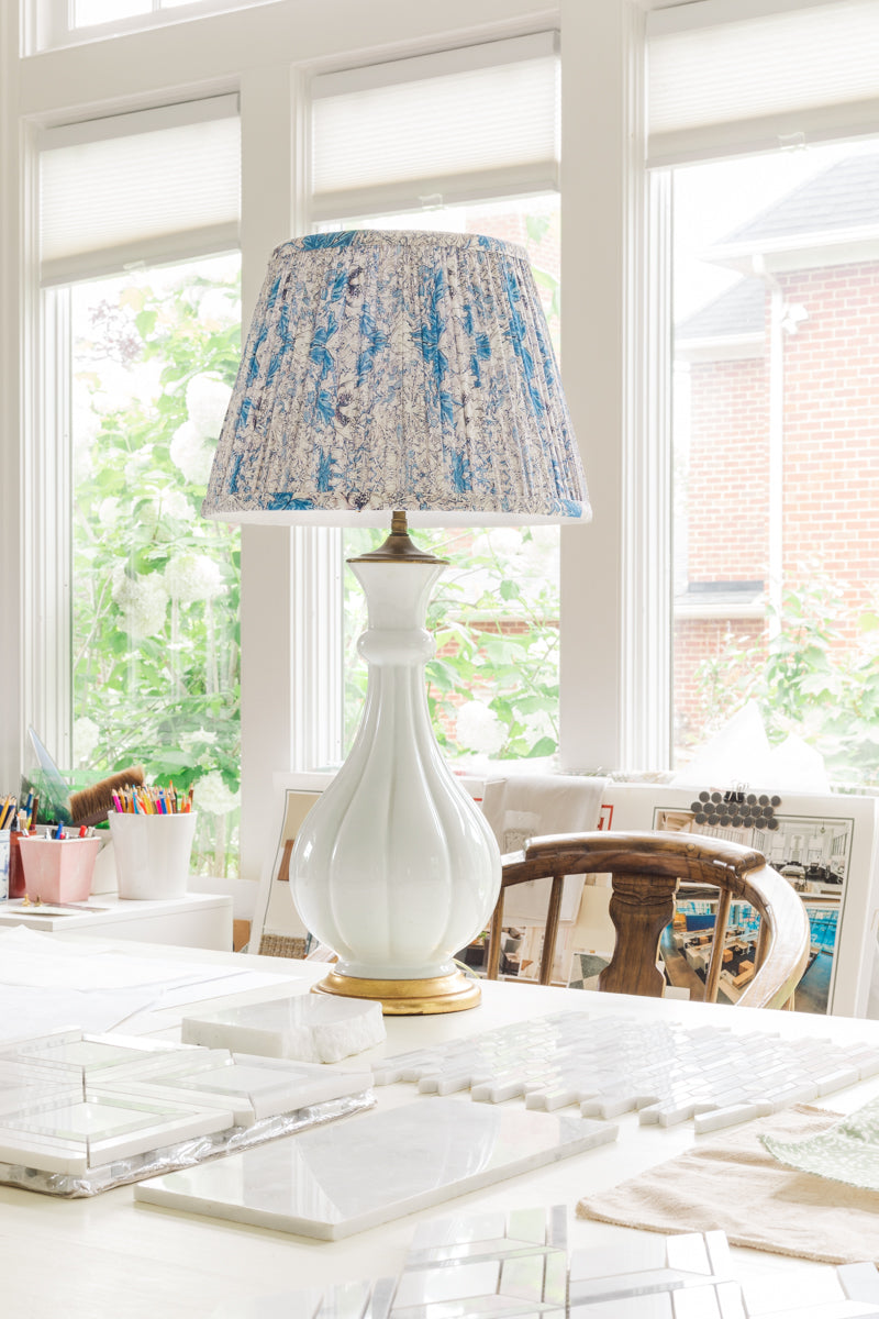 Blue Printed Lamp Shade