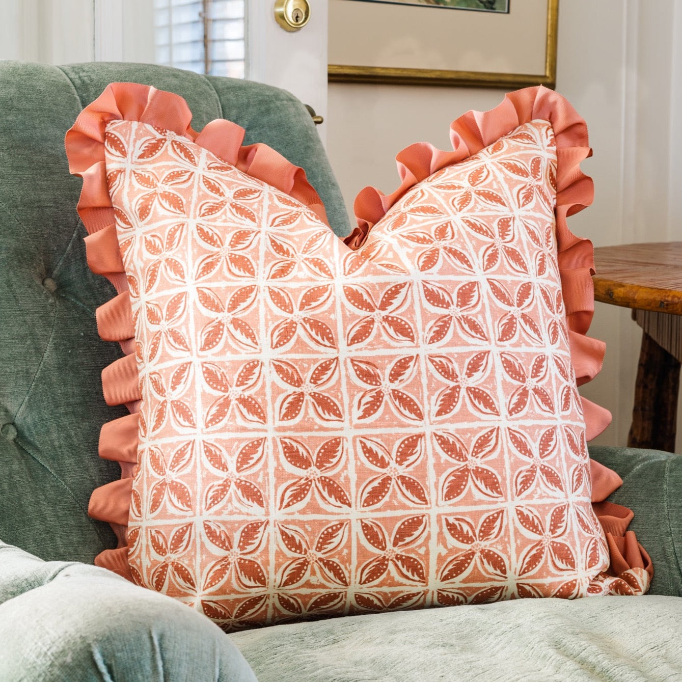 Peter Fasano Dogwood Coral 22" Pillow