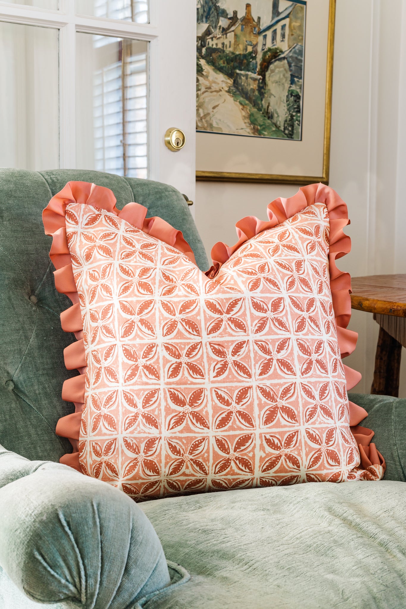 Peter Fasano Dogwood Coral 22" Pillow