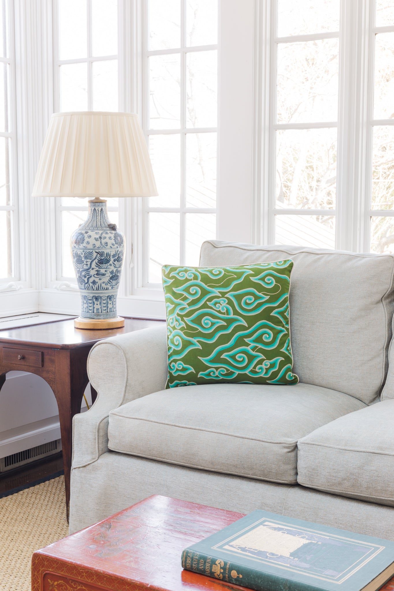 Green Cloud Batik Pillow