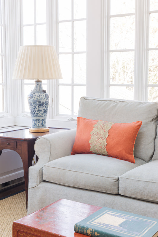 Orange Lumbar Gilt Pillow