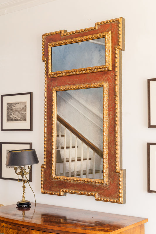Red and Gilt wood Mirror