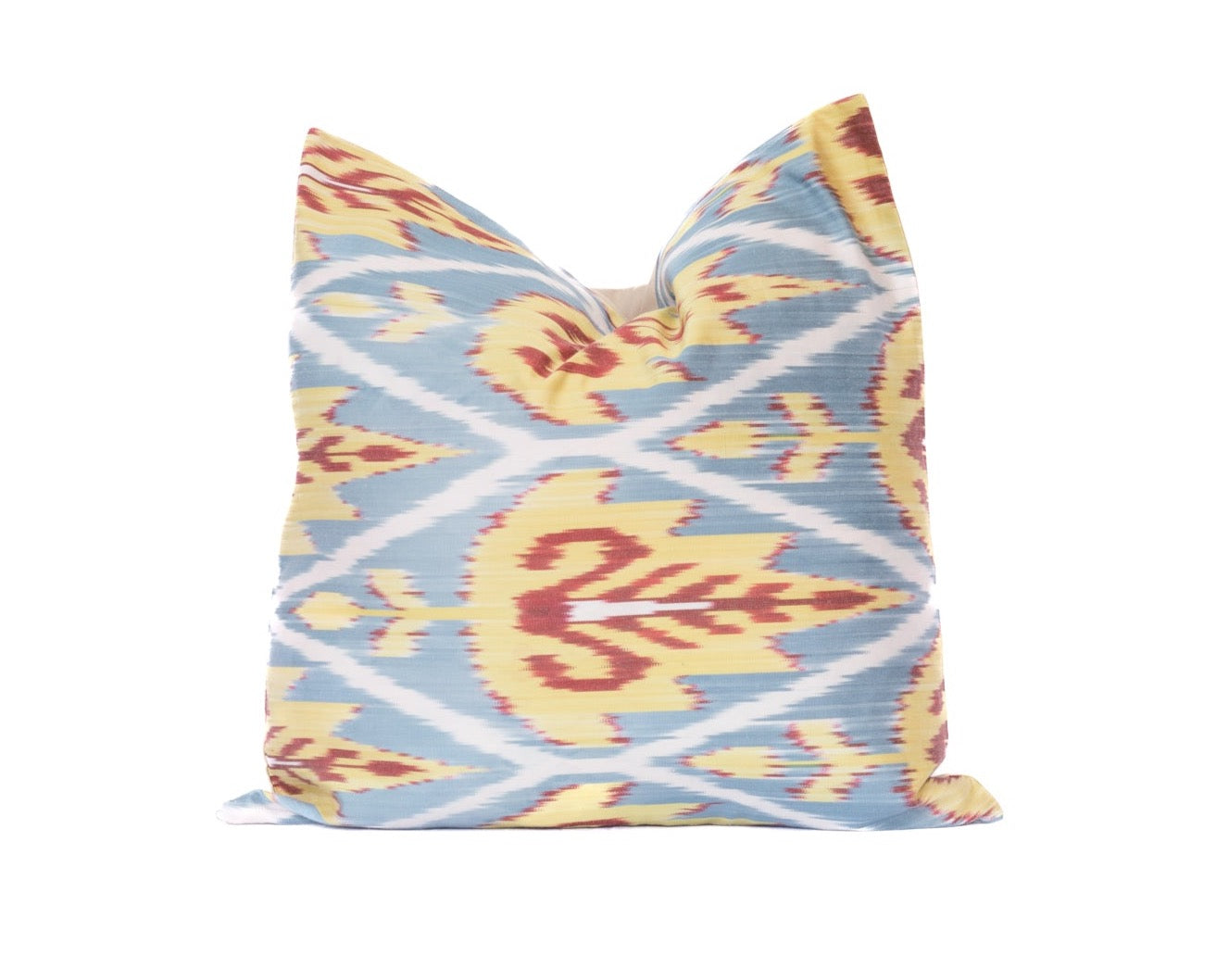 Blue Yellow Ikat 20" Pillow