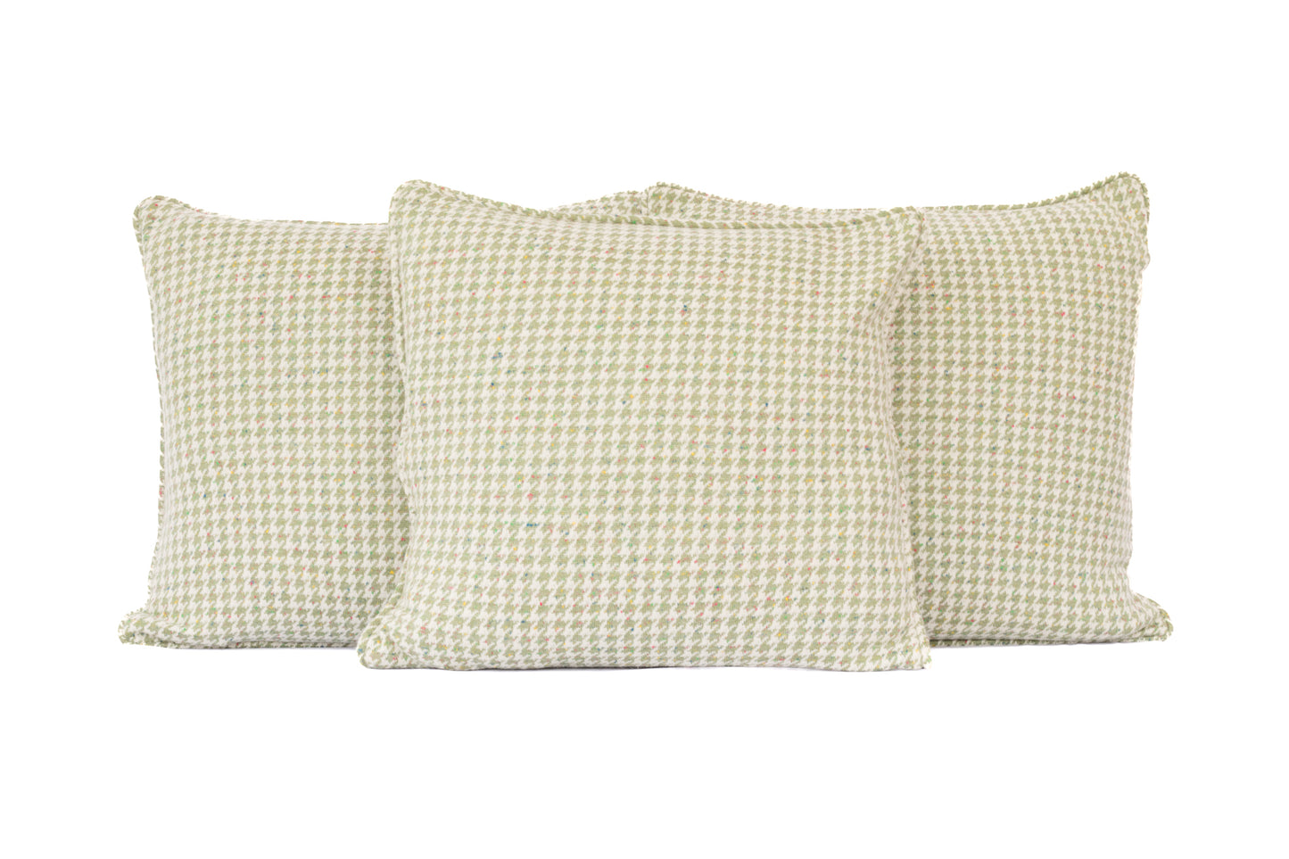 Green Mint Houndstooth Cashmere Wool Pillow