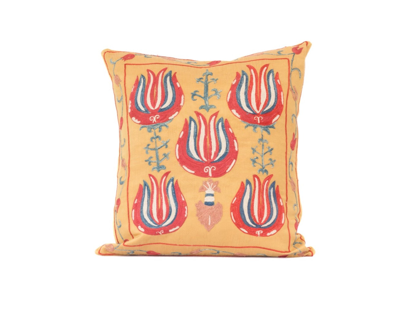 Gold Embroidered Pillow 20"