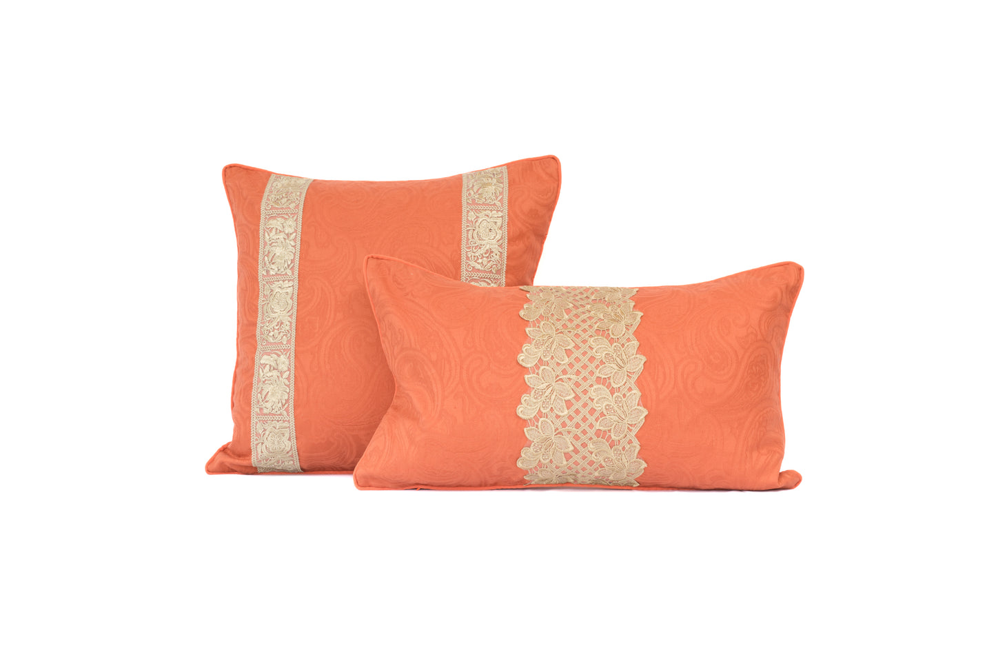 Orange Lumbar Gilt Pillow