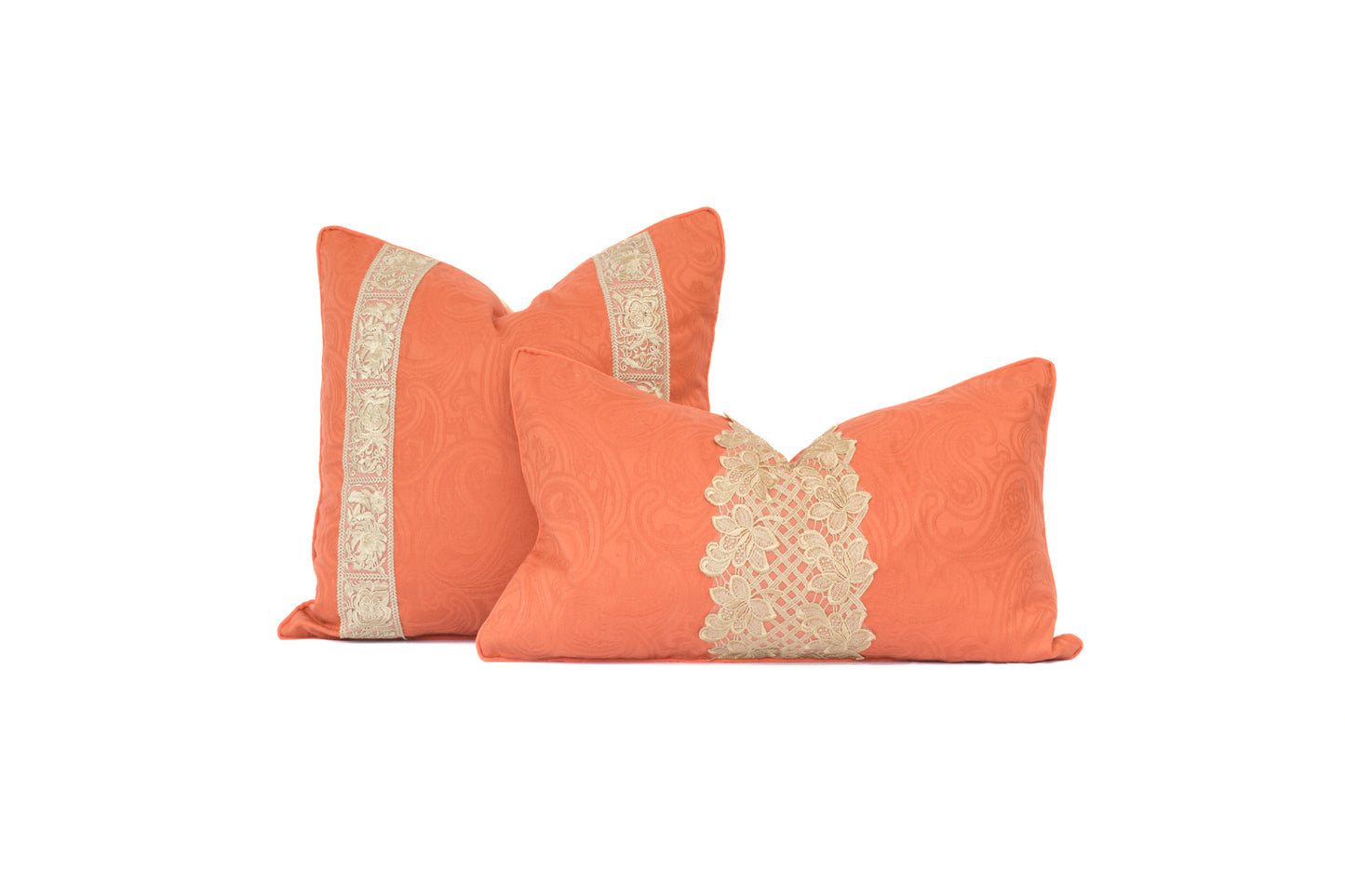 Orange Lumbar Gilt Pillow